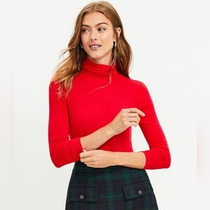 Loft Refined Ribbed Turtleneck Top